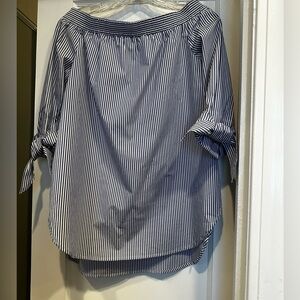 Finley Classic Jill Women’s Tie Sleeveless Blouse Blue/White Stripe Size S NWOT